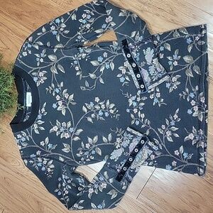 Sundance Floral Thermal Waffle Knit Top